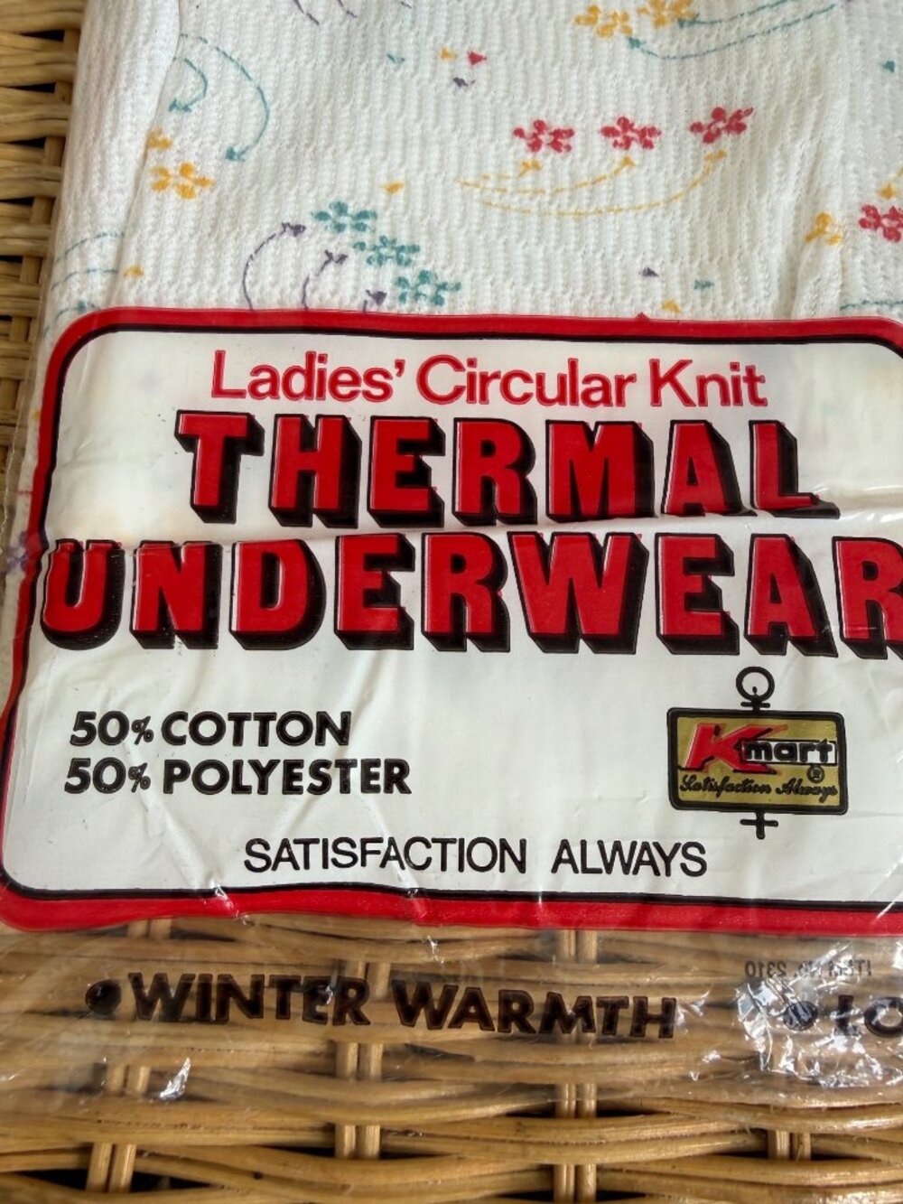 Vintage 1970s NOS KMart Womens Thermal Underwear Size XL Floral - Picture 3 of 10